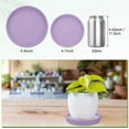 thumbnail image 5 of Uxcell 2-Pack Ceramic Plant Saucers, 5.3 Inch ID Flower Pot Plant Saucers, Flowerpot Drip Tray [5.9 Inch OD, Purple], 5 of 6