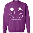 thumbnail image 2 of OXI Crewneck Sweatshirt - I've Got Your Back, Basic Casual Sweatshirts for Men's and Women Fleece Sweatshirt Long Sleeve - Purple Large, 2 of 2