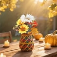 thumbnail image 6 of Clearance Under $1! 1PC Artificial Fall Bouquet, Sunflower Pumpkin Flower Arrangement for Halloween Decor, Plastic, (One Size, O), 6 of 6