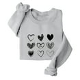 thumbnail image 5 of ibuvkizy Womens Sweatshirts Valentines Day!Women's Round Neck Lover's Love Print Sweatshirt Long Sleeved Pullover Top/shirt Gray,XS, 5 of 7