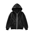 thumbnail image 4 of Girls Fleece Hooded Jacket Loose Fit Long Sleeve Coats With Pocket Teen Warm Winter Outerwear Clothes 5-18 Years, 4 of 5