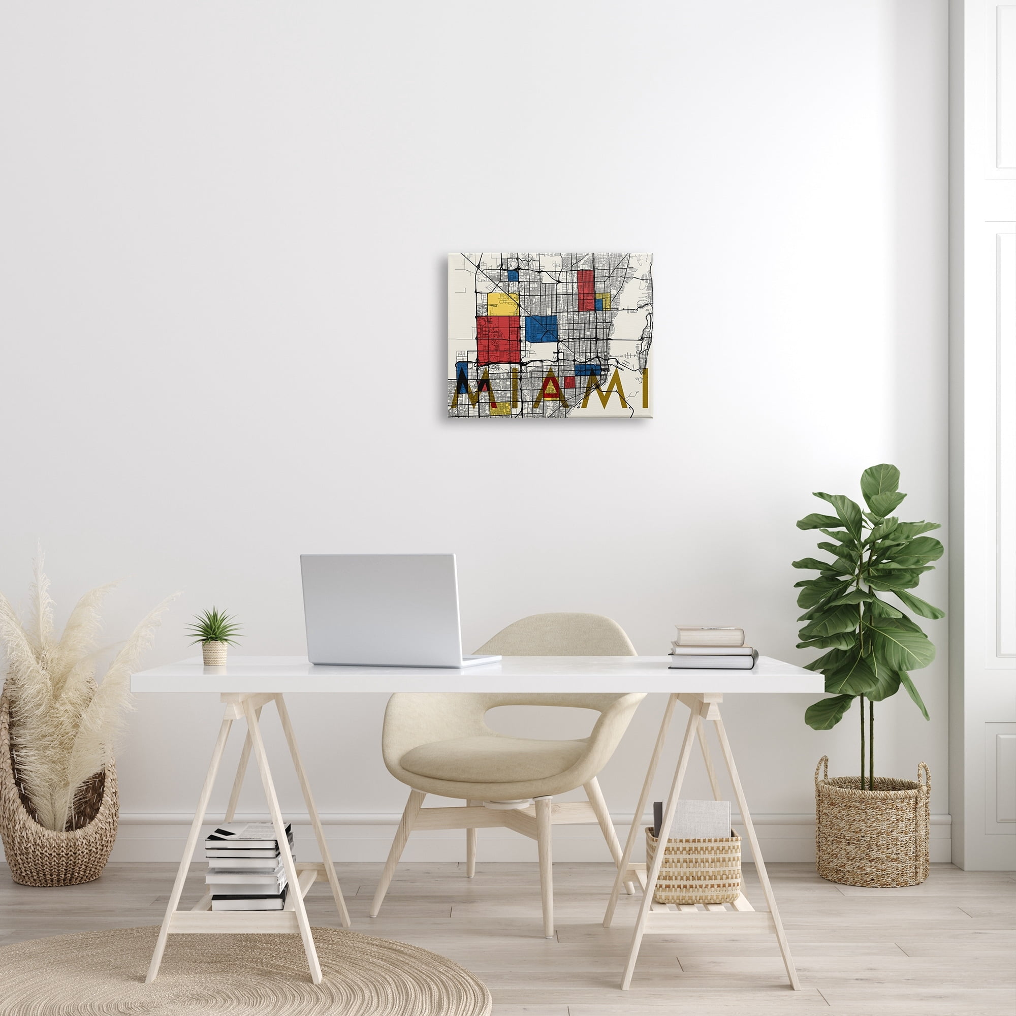 Stupell Industries Miami City Street Grid Abstract Block Shape Inspiration, 20 x 16, Design by Daphne Polselli