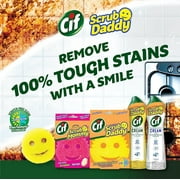 (2 pack) Scrub Daddy Nonscratch Plastic Dishwashing Scrubbers, Lemon Multi Surface Cleaning