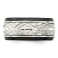 thumbnail image 3 of Edward Mirell Black Ti & Sterling Silver Inlay Polished Fancy Design Ring, 3 of 8