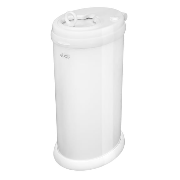 Ubbi Stainless Steel Diaper Pail, Odor Locking, No Special Bag Required, Award-Winning, Registry Must-Have, White