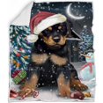 thumbnail image 1 of Have a Holly Jolly Christmas Rottweilers Dog in Holiday Background Blanket D030, 1 of 3