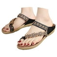 thumbnail image 3 of TrendOFT Sandales Pour Femmes Comfortable Slide For Everyday Casual Wear Beach Walking Lightweight Breathable Toe Post Flip Flops Summer Womens Flat Sandals Black 38, 3 of 7