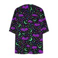thumbnail image 3 of qolati Halloween Cardigan for Women 3/4 Sleeve Open Front Cardigans Jacket Holiday Fall Outwear Cute Ghost Pumpkin Graphic Cover Up Blouse Tops Purple XXL, 3 of 5