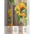 thumbnail image 6 of Sheer Curtains 84 Inches Long 2 Panels, Pastoral Sunflower Green Leavf Watercolor Rod Pocket Curtain Voile Draperies, Farm Vintage Wood Board Light Filtering Window Treatment for Living Room, 6 of 8