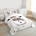thumbnail image 4 of Castle Fairy Teenagers Christmas Snowman 3-Piece Full Size Comforter Sets,Winter Snowflakes Bedding Comforter Set,Happy New Year Lightweight Bedding Sets,Breathable Home Decor, 4 of 9