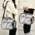 thumbnail image 5 of FORMRS Student Lunch Bag Insulated Reusable Cooler Box with Zipper Pockets, Black Cartoon Snowmen, 5 of 9