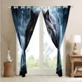 thumbnail image 4 of Erosebridal Wolf Curtains,3D Animal Print Wolf Curtains Blackout Gothic Decor for Bedroom,Hunting Safari Curtains & Drapes Lightning Window Curtains 2 Panels 42"Wx84"L, 4 of 6