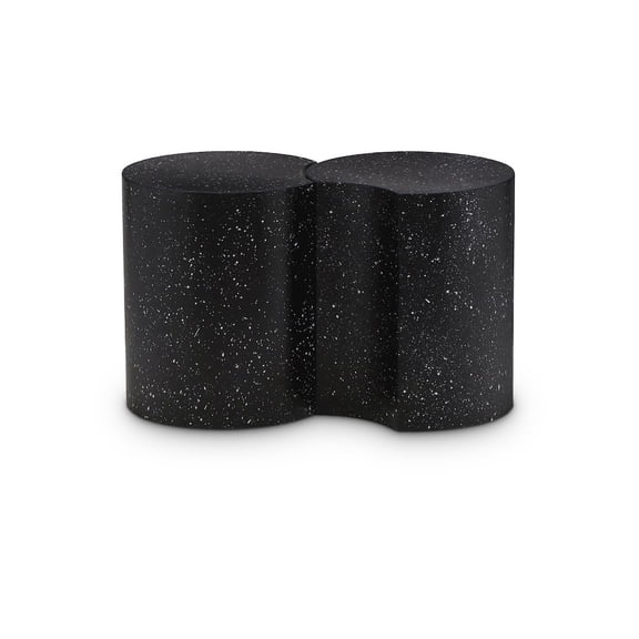 Meridian Furniture Dimple 2 Piece Black Terrazzo Pattern Iron Metal End Table