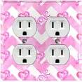 thumbnail image 1 of Metal Light Switch Plate Cover Pink Chevron Love Hearts LOV011, 1 of 13