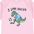 thumbnail image 4 of Inktastic I Love Soccer-Dinosaur in Blue Boys or Girls Long Sleeve Baby Bodysuit, 4 of 5