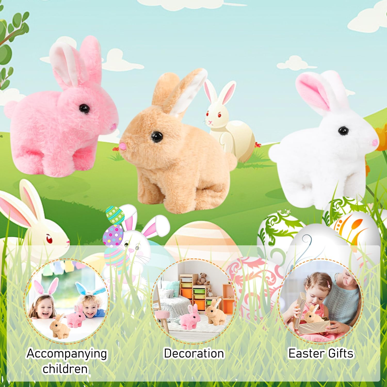Moving Rabbitears Bunby Realistic Interactive Jumping Rabbit Moving Ears Kids Bunby ...
