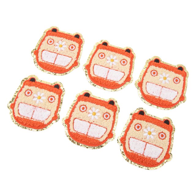 Parches Para Planchar, Forma Decorativa De Autobús De Algodón, Parches Bordados Versátiles, Flexibles, Lindos Para Pantalones Vaqueros