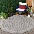 thumbnail image 2 of SAFAVIEH Courtyard Frazier Geometric Indoor/Outdoor Area Rug, Light Grey/Dark Grey, 6'7" x 6'7" Round, 2 of 11