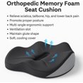 thumbnail image 5 of Orthopedic Memory Foam Seat Cushion with Lumbar Support – Sciatica, Tailbone, Coccyx, Hip & Back Pain Relief – 5-Zone Ergonomic Design for Office Chair, Car, Wheelchair & Home Use (Blue), 5 of 7