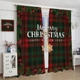 thumbnail image 4 of Buffalo Plaid Christmas Curtains, Christmas Tree Branches Red Berries Window Treatments, Rod Pocket Thermal Insulated Drapes 2 Panel Sets for Bedroom Living Room, 55" W X 39" L, 4 of 8