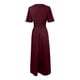 thumbnail image 4 of Vestido largo elegante de cuello en V y cintura alta para mujer: mangas plisadas, abertura lateral, fruncido, vestido de noche para bodas y fiestas., 4 of 5