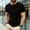 Black, variant on Mens Short Sleeve Crewneck V Neck T Shirts Pullover Summer Casual