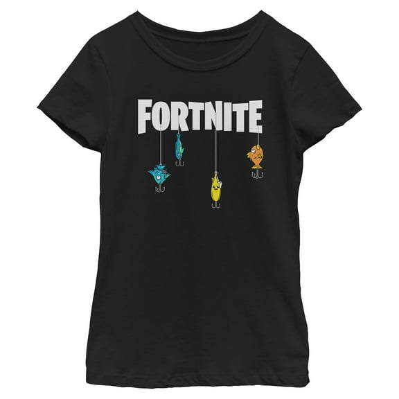 Girls Fortnite Fishing Lure White Logo T Shirt