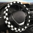 thumbnail image 4 of Uemuo Black and White Checkerboard Printed Car Elastic Steering Wheel Cover - Universal Car Accessory for Diverse Cars Anti-Slip, and Comfortable- 15", 4 of 8