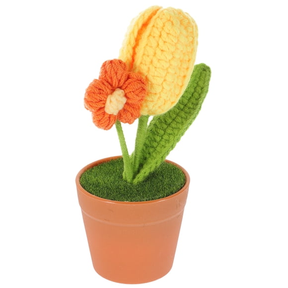 TEHAUX Flor De Crochet Duradera Para De Escritorio Y Espacios Interiores