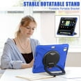 thumbnail image 3 of For iPad Pro 13 inch M5 2025/M4 2024 Case, 360 Rotatable Handle Stand, Shoulder Strap, Drop-Proof Design, Blue, 3 of 7