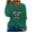 #070-Army Green, variant on Craaazy Women's Crew Neck Long Sleeve Mardi Gras Loose Shirts Gifts