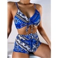 thumbnail image 4 of Gift for Girls Ofreoo Bathing Suit for Women Colorblock Two Piece Bikini Swimsuit String Tie Side Bathing Suit, 4 of 9