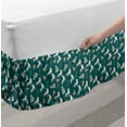 thumbnail image 2 of Skater Bed Skirt, Winter Sports Ice Skating Objects and a Took Noel Hockey Hobby Theme, Elastic Bedskirt Dust Ruffle Wrap Around for Bedding Decor, 4 Sizes, Pale Brown White and Teal, by Ambesonne, 2 of 2