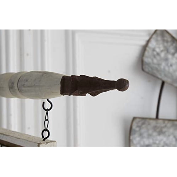K&K Interiors Arrow Holder Decorative Hanging Sign, White