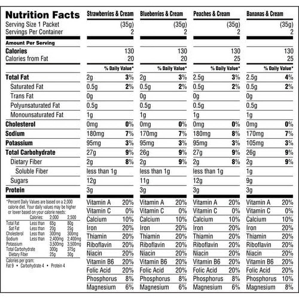 Quaker Quaker Fruit & Cream Instant Oatmeal Variety Pack, 1.23 oz, 8 count