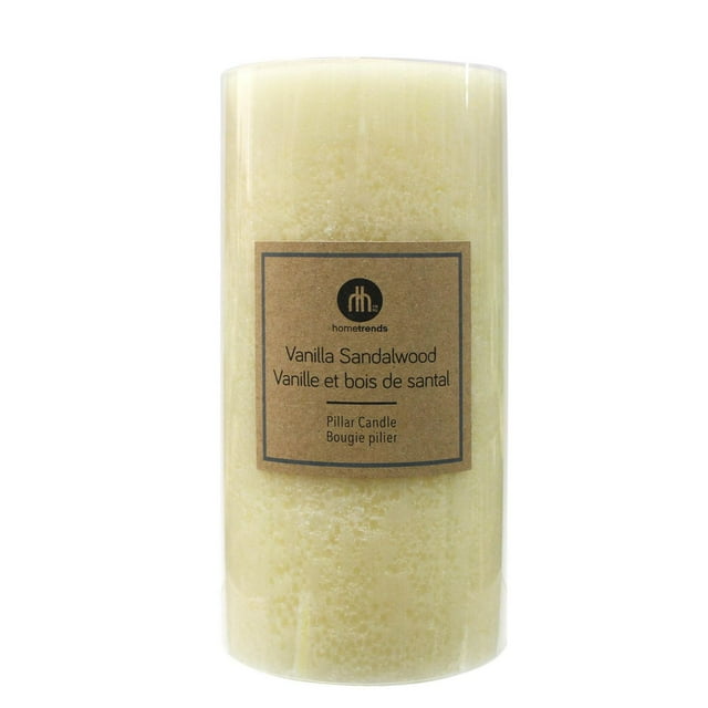 Hometrends 8" Vanilla Sandalwood Scented Pillar Candle