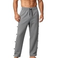 thumbnail image 2 of Jerdar Men's Tear Away Basketball Pants High Split Snap Button Casual Post-Surgery Sweatpants with Pockets Mens Running Pants, 2 of 6