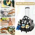 thumbnail image 6 of Large Cleaning Caddy with Detachable Trolley & Shoulder Strap, Cleaning Supplies Bag with Handles & Support Plates, Cleaning Product Rolling Organizer for Car Wash and Housekeeping, 6 of 7