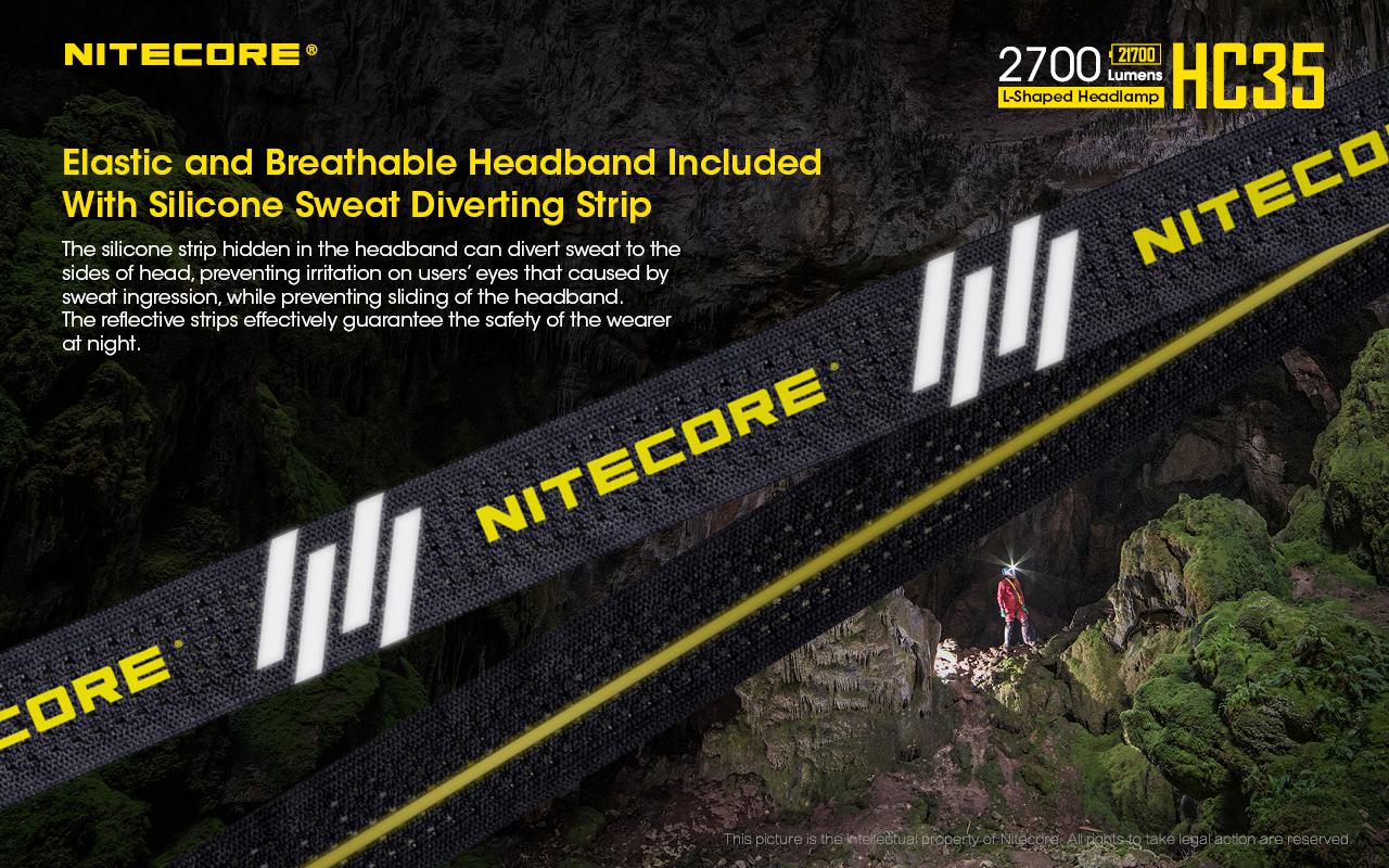 Nitecore HC35 Rechargeable LED Headlamp x CREE XP-G3 S3 w/2x NL2150HPR  and NL2140 Rechargeable Li-ion Batteries