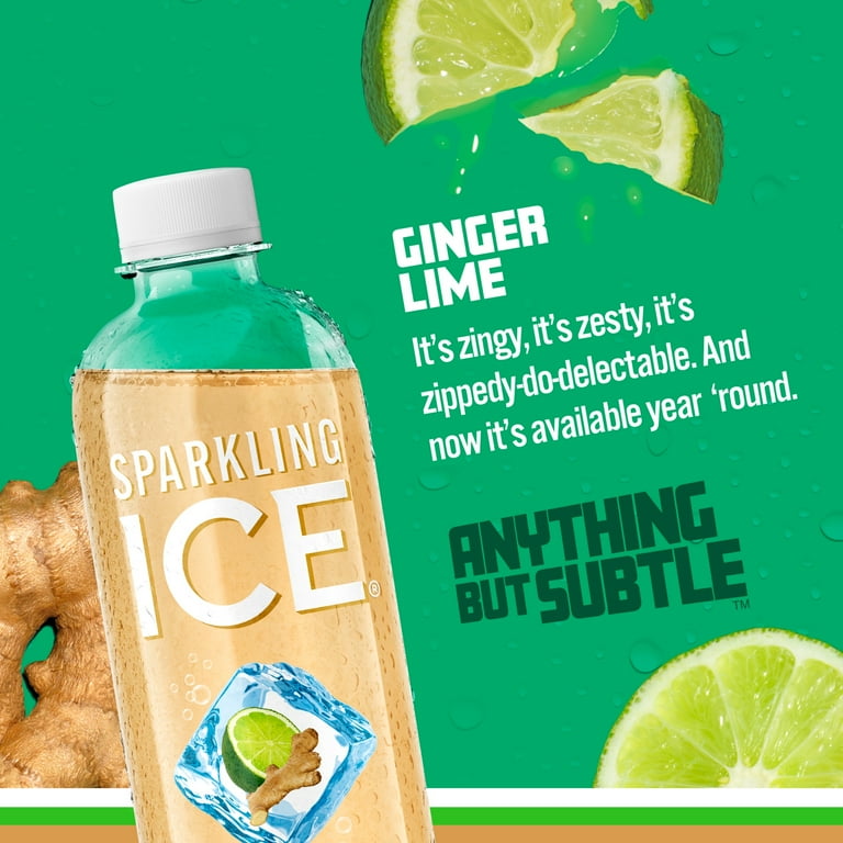 Sparkling Ice Ginger Lime Sparkling Water, 17 fl oz, 12 Pack photo 5
