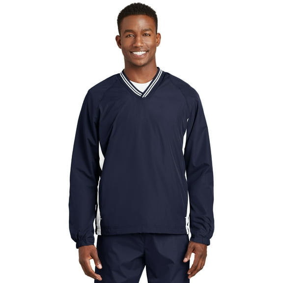 Sport-Tek Tipped V-Neck Raglan Wind Shirt