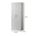 thumbnail image 5 of Benjara 60" Double Door Tall Storage Cabinet with 3 Inner Shelves- Modern White, 5 of 5
