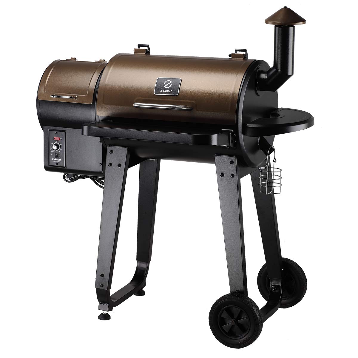 Z Grills ZPG-450A Upgrade Model Wood Pellet Grill & Smoker, 8 in 1 BBQ Grill Auto Temperature Control, 450 sq Inch Deal, Bronze & Black Cover Included - image 1 of 11