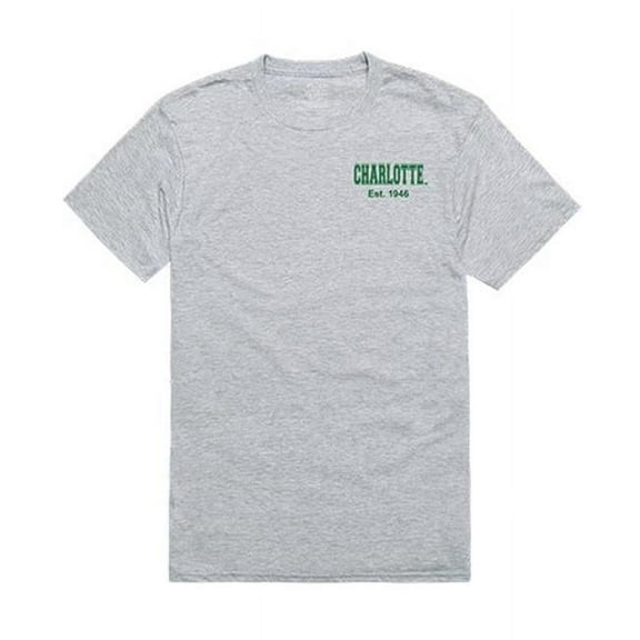 W Republic Apparel 528-194-HGY-02 University of North Carolina Charlotte Practice Tee for Men, Heather Grey - Medium