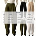 thumbnail image 3 of Risckoth Women's High Waist Pleated Barrel Suit Pants, Solid Business Casual Tapered Trousers S-2XL, 3 of 5