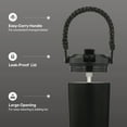 thumbnail image 4 of TAL 24oz Stainless Steel Hudson Paracord Handle Water Bottle, Black, 4 of 12
