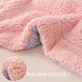 thumbnail image 3 of Exclusivo Mezcla Reversible Sherpa Fleece Throw Blanket for Couch, Soft Plush Blanket for Bed Sofa, Warm Fluffy Blankets for All Season, 50"x60", Light Pink/ Light Purple, 3 of 7