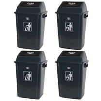 Zopnny 18 Gallon Large Garbage Can, Plastic Swing Top Trash Can for Indoor and Outdoor, Grey, 4 Pack