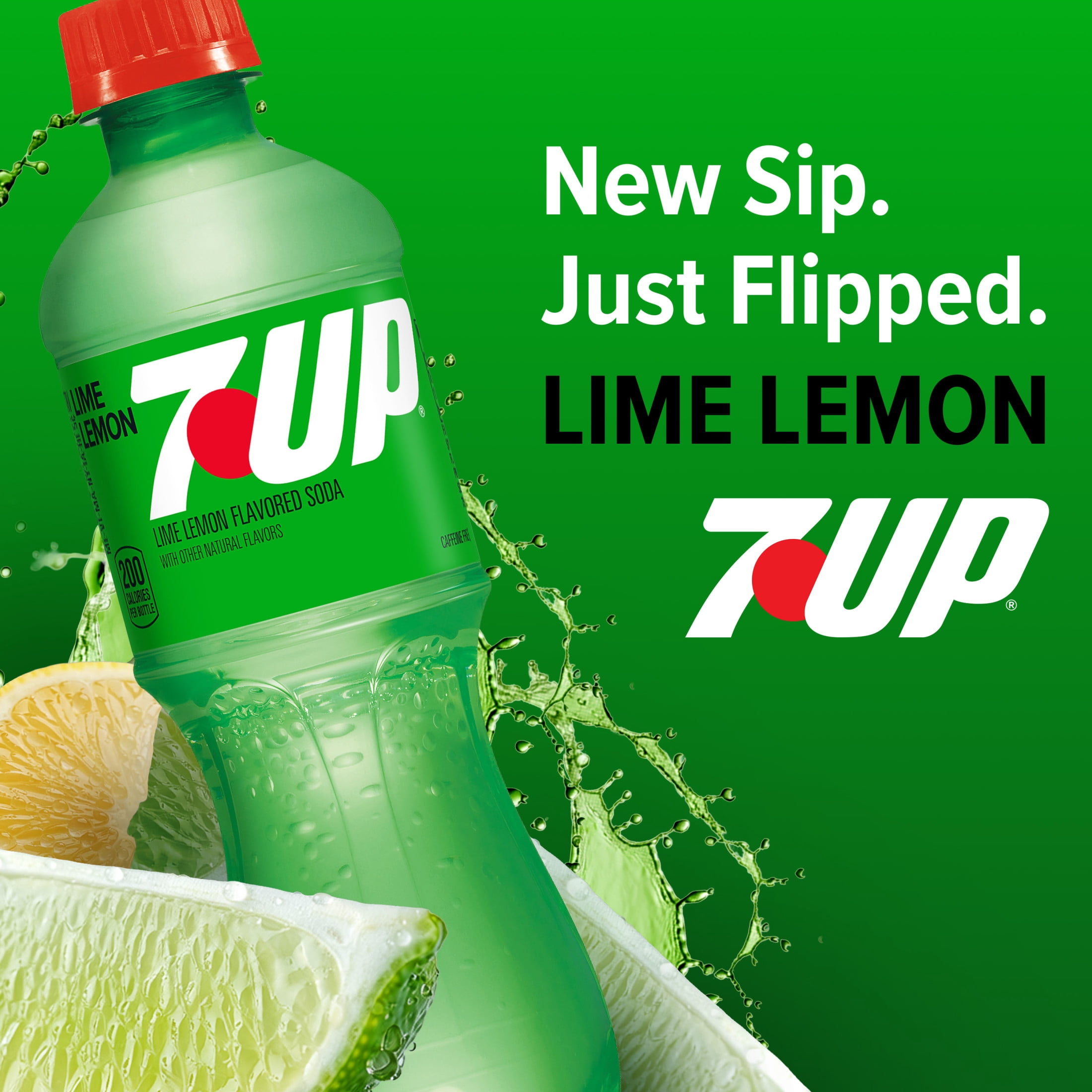 (4 pack) 7UP Caffeine Free Lime Lemon Soda Pop, 16.9 fl oz, 6 Pack Bottles