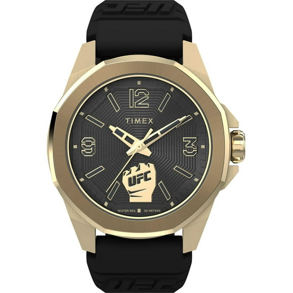 Timex TW2W73600 UFC Men's 46mm Analog Watch Black Silicone Strap